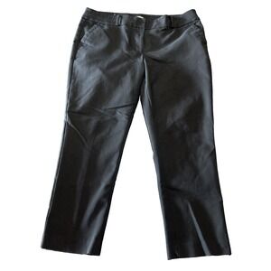 LOFT Outlet Black Modern Skinny Ankle Pants size 14 Work Stretch Flaw